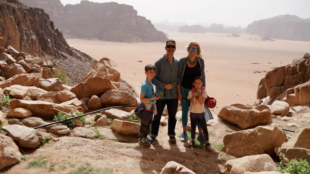 Dr COurtney King MD With her family in the desert